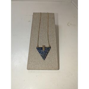 ⭐3/$30⭐ Gold Tone Blue Triangle Faux Lapis Stone Pendant Necklace